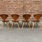 Set of 4 Norman Cherner chairs for Plycraft USA in teak, 1960s