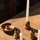 Circular teak monoxyle candle holder D12 H3