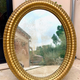 Oval mirror louis XVl with gilded cartouch, napoleon lll, XlXth high 106 cm
