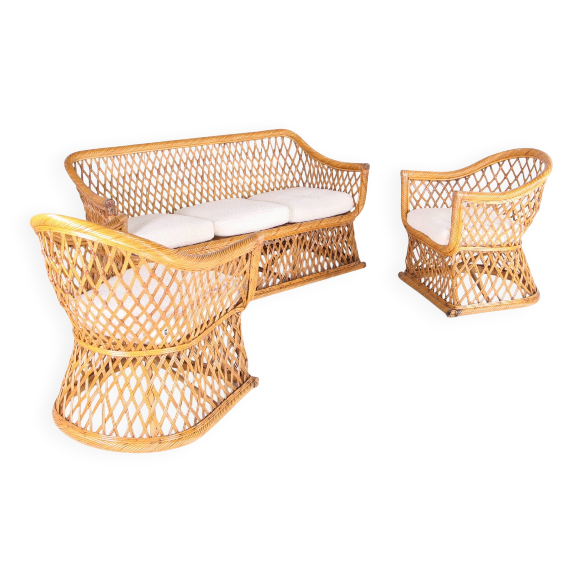 Woven rattan lounge set