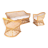 Woven rattan lounge set