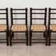 4 blackened wood spindle leg chairs attributed to Charles Dudouyt 1940