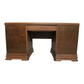 Bureau de milieu en chêne et loupe