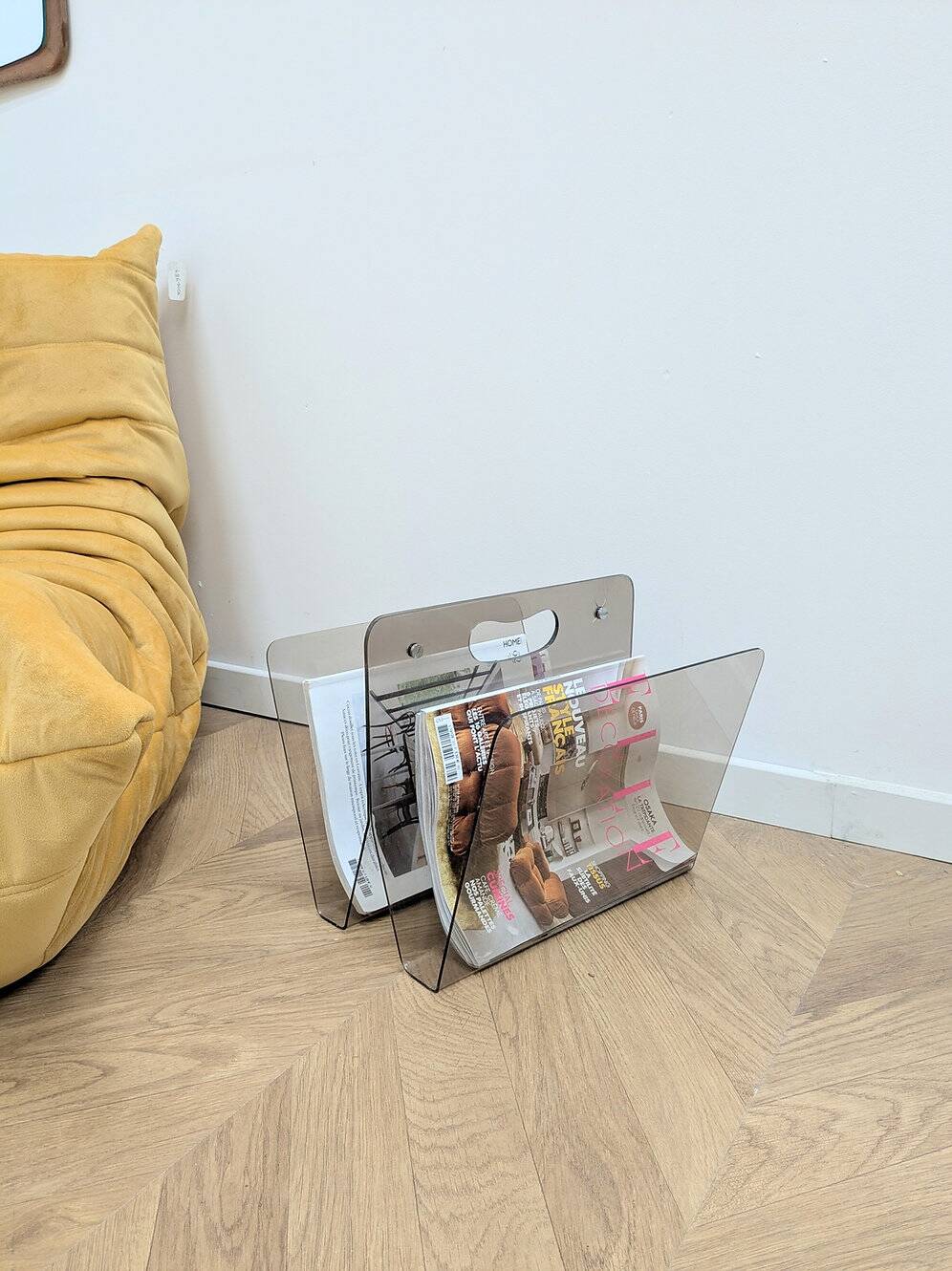 Vintage plexiglass magazine rack