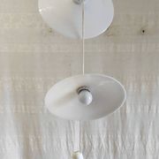 Suspension with three opaline lampshades - mid 20th century.