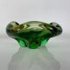 Empty ashtray green glass pocket Murano