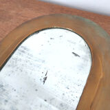 Miroir en laiton demi-lune glace piquée
