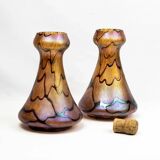 Pair of Art Nouveau iridescent glass vases – Pallme-König & Habel, circa 1900