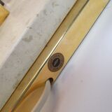 Lampe de table plaquée or et travertin de 24 k kt, années 1970