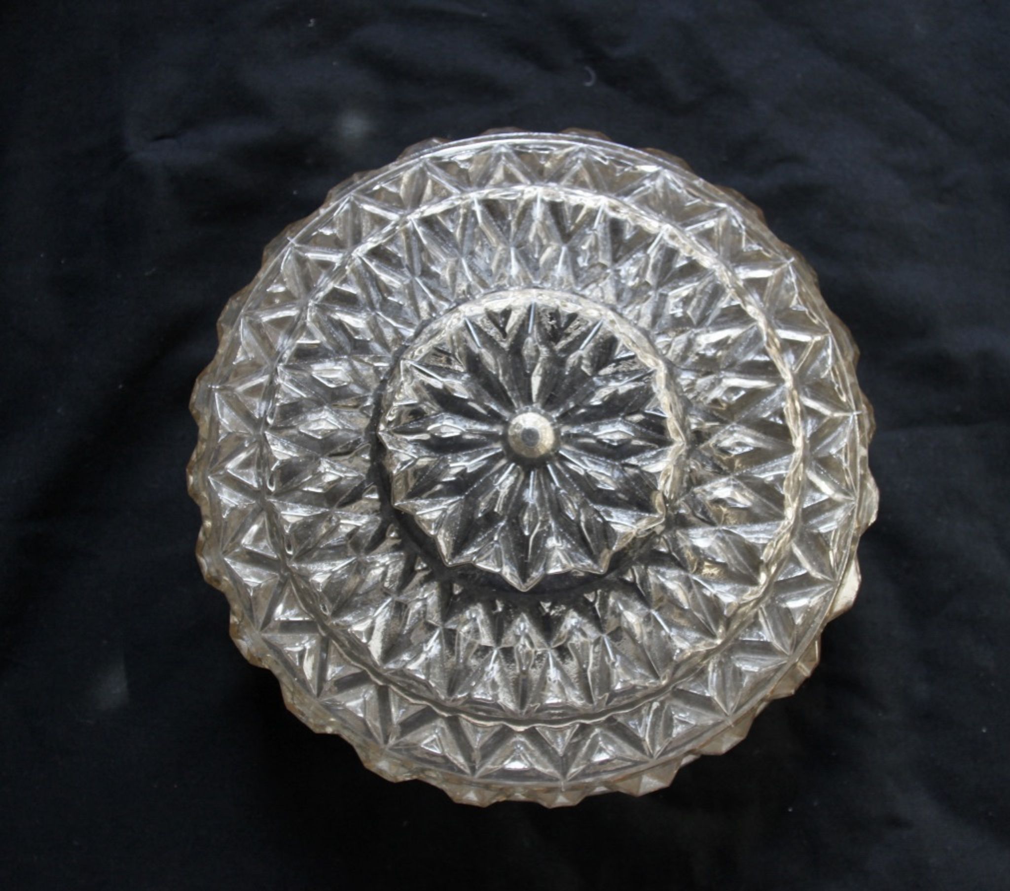 Plafonnier rond en verre transparent ambré