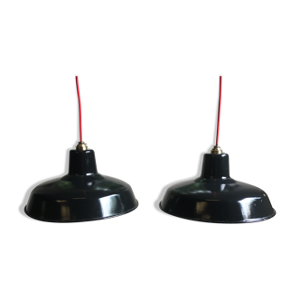 Pair of enameled wall lamps