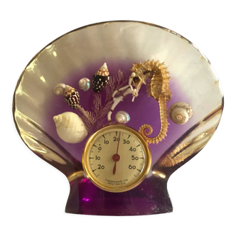 Vintage thermometer 1960 shells and seahorse