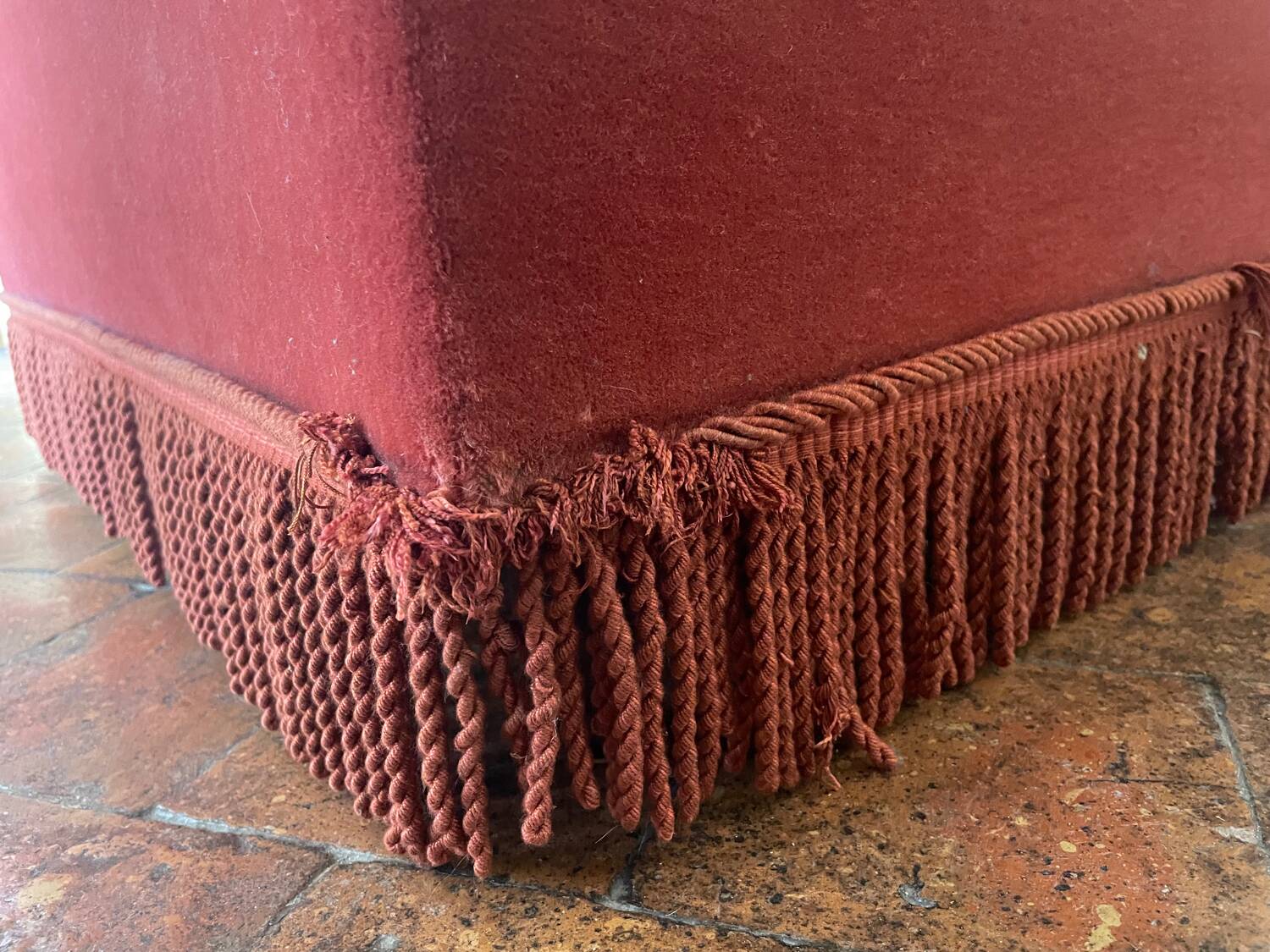 Vintage velvet daybed bench