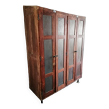 Vintage wooden wardrobe, 4 doors, cloakroom style.