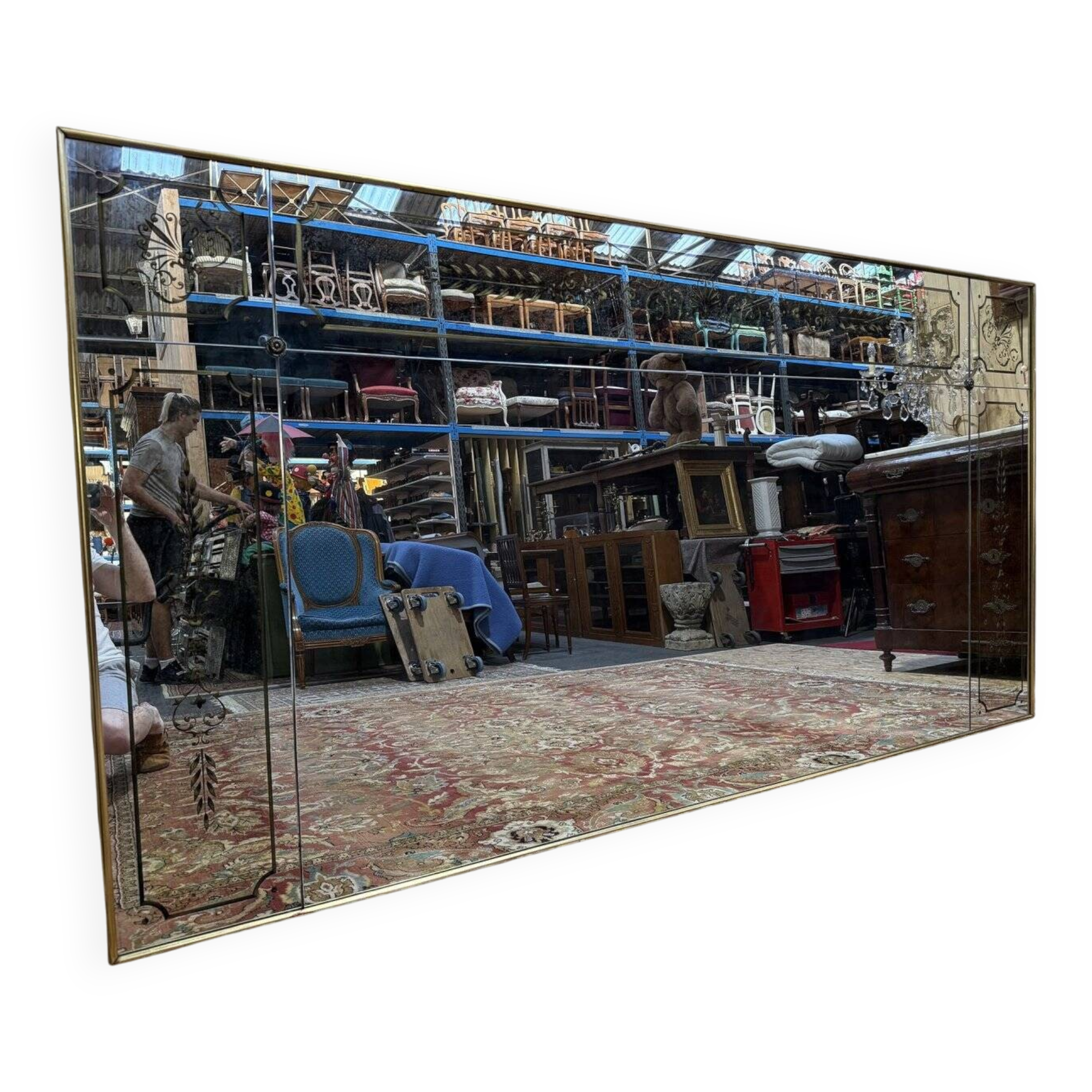 Large bistro mirror - Venetian Art Nouveau brasserie style