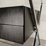 Chrome desk, glass and wood by Franco Albini for Knoll International.