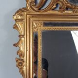 18th century style gilt wood pediment and glazing bead mirror 88x54 cm C374 S