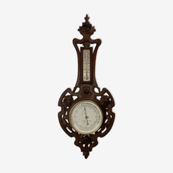 Old holosteric wooden barometer around 1900