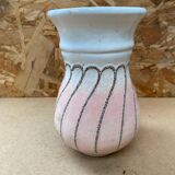 Antique strehla vase pink & white ceramic 1959 west germany vintage