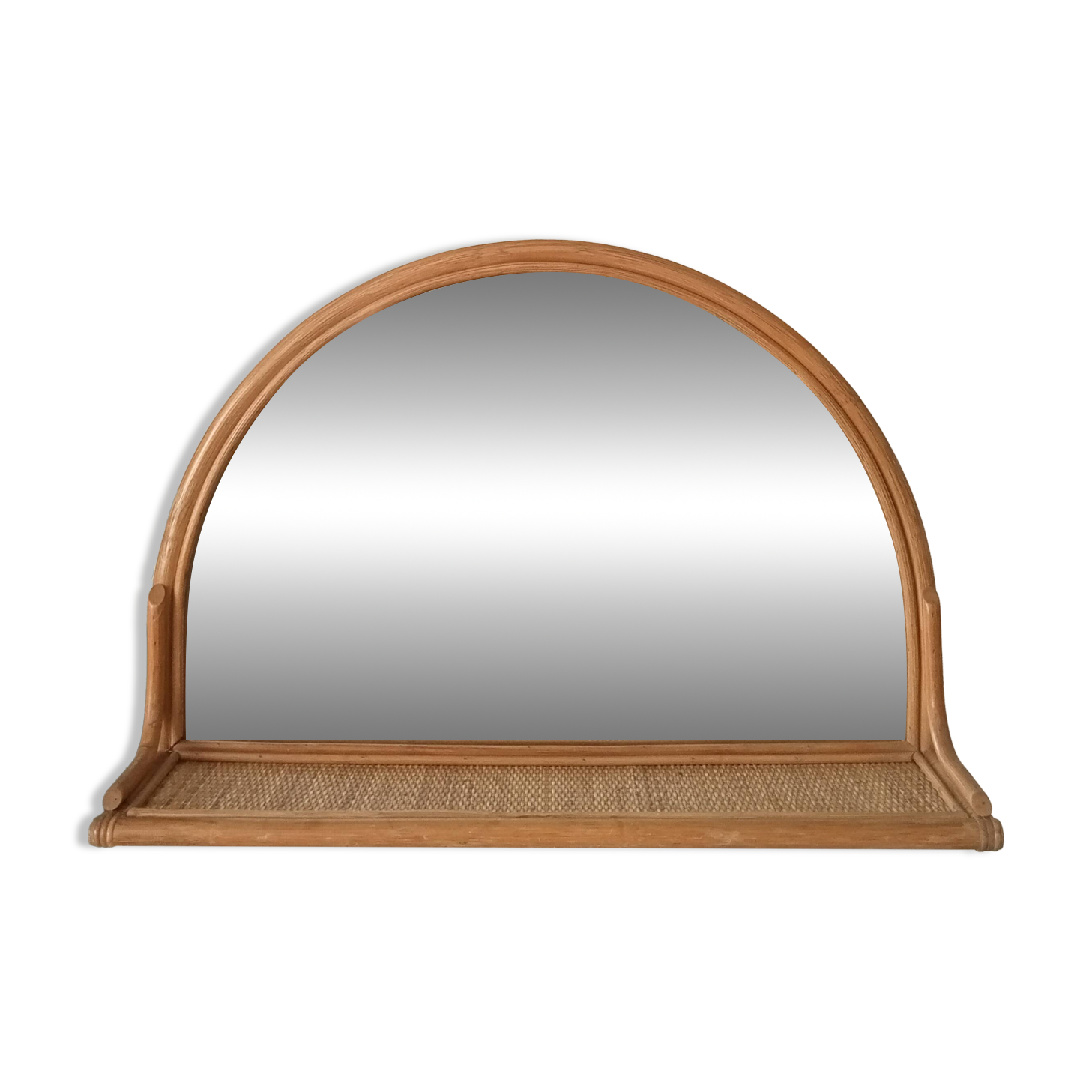 Miroir tablette vintage en rotin