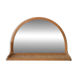 Miroir tablette vintage en rotin