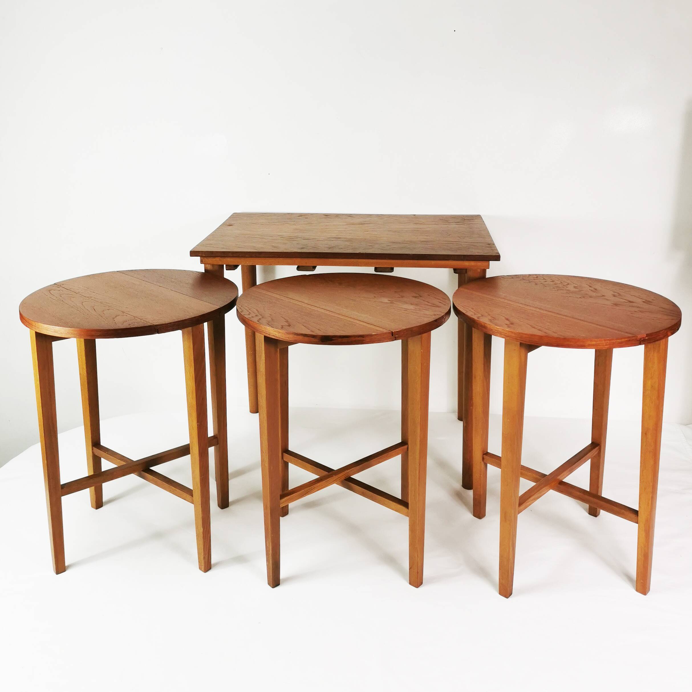 Mid Century Folding Tables, designed by P. Hundevad, Novy domov, Czechoslov