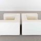 Pair of vintage Throw Away Armchairs by Willie Landels for Zanotta, white Vinyl
