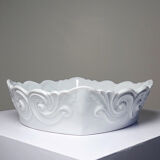 Square coupe/bowl in celadon porcelain, vintage Limoges from the 50s to 70s.