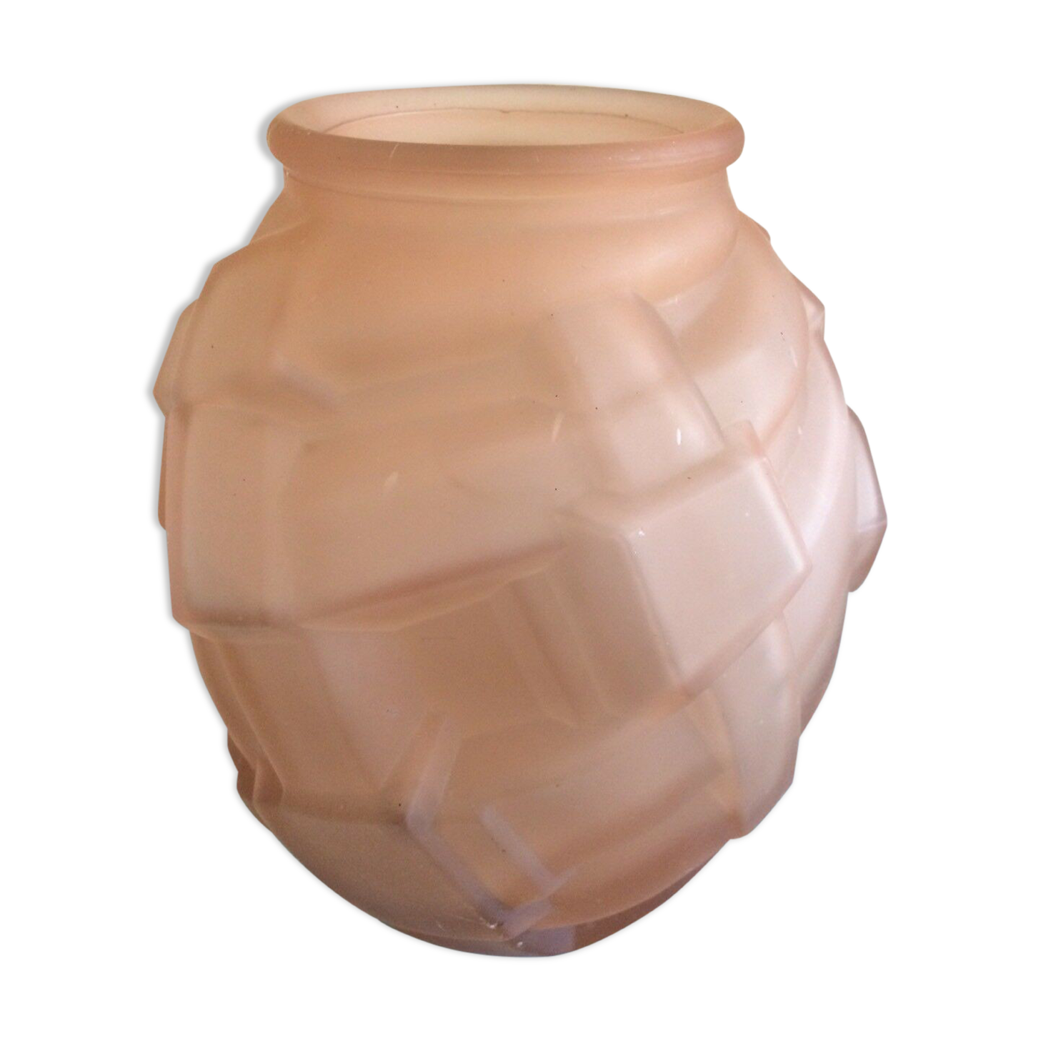 Art Deco Vase Relief In Molded Glass