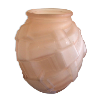 Art Deco Vase Relief In Molded Glass