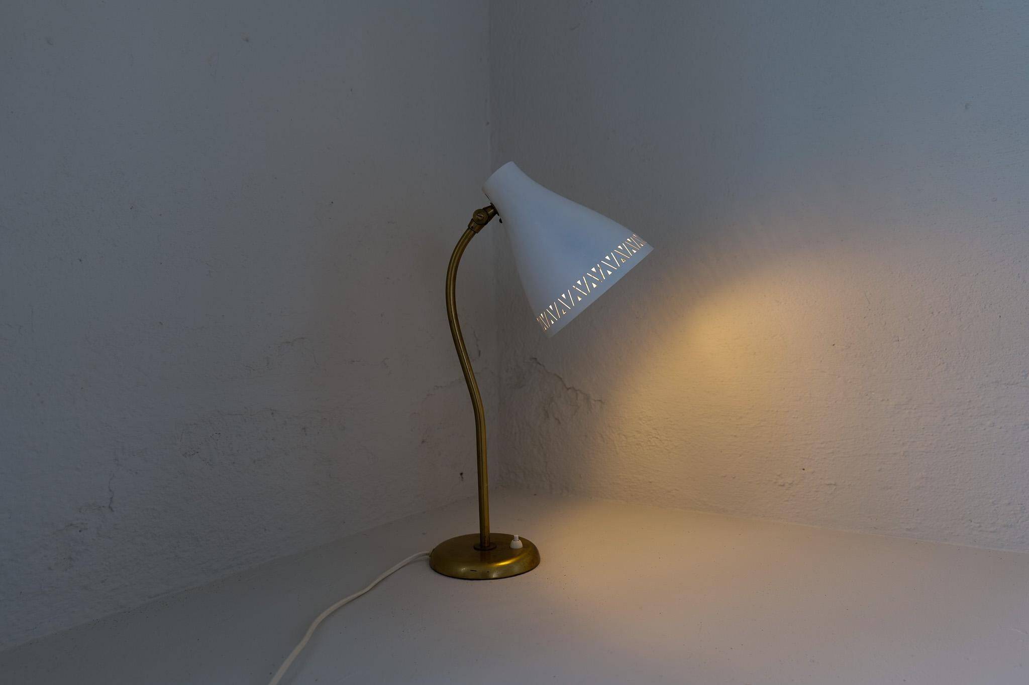 Rare adjustable mid-century table lamp by Böhlmarks, 1940s, Sweden.