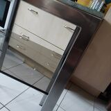 Small side table smoked glass and chrome 1970