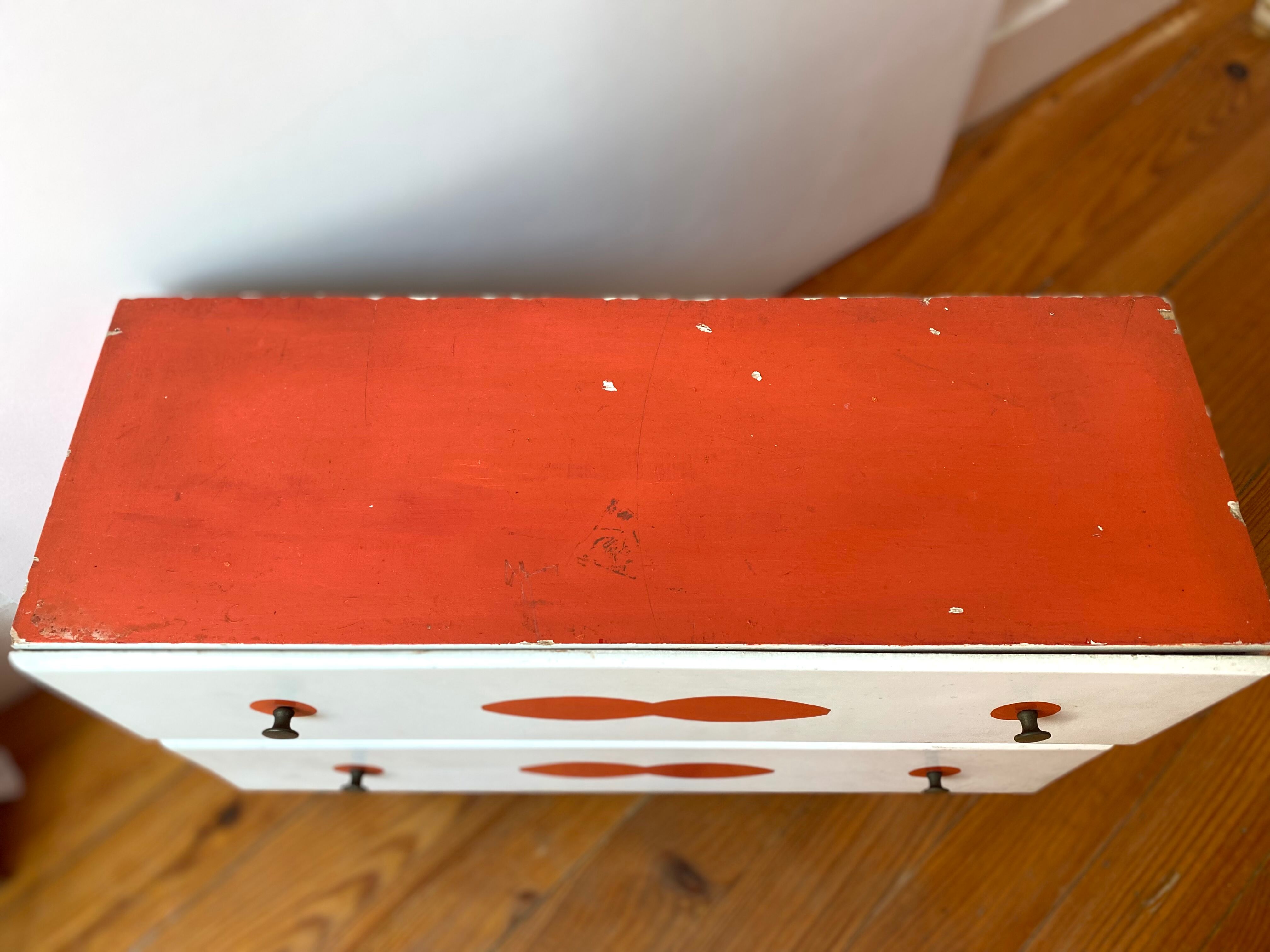 Vintage wood toy doll chest of drawers child