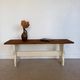 Vintage farmhouse bench made of solid wood
