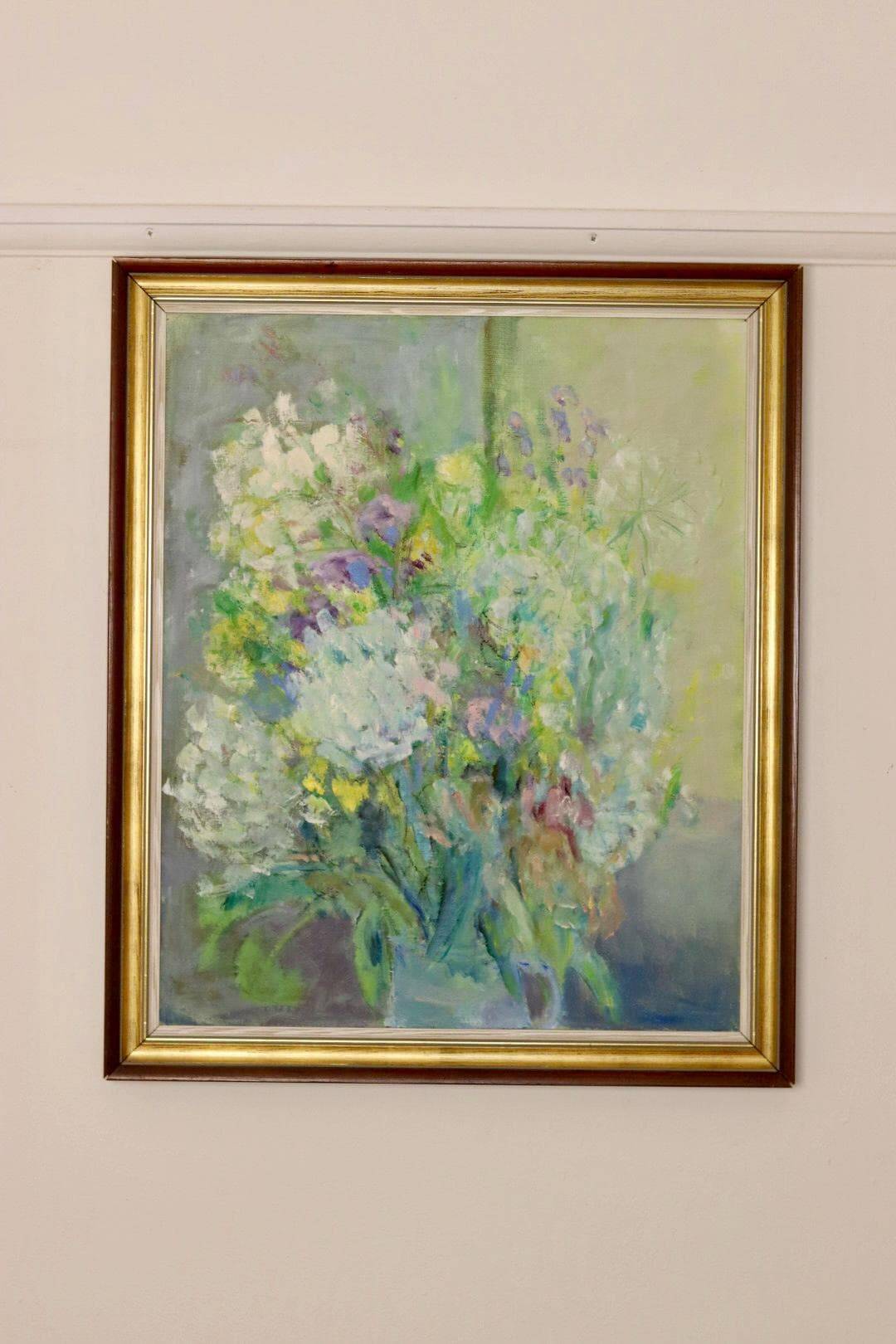 Original Swedish oil on panel from the mid-century "Whispers of Spring" Vintage