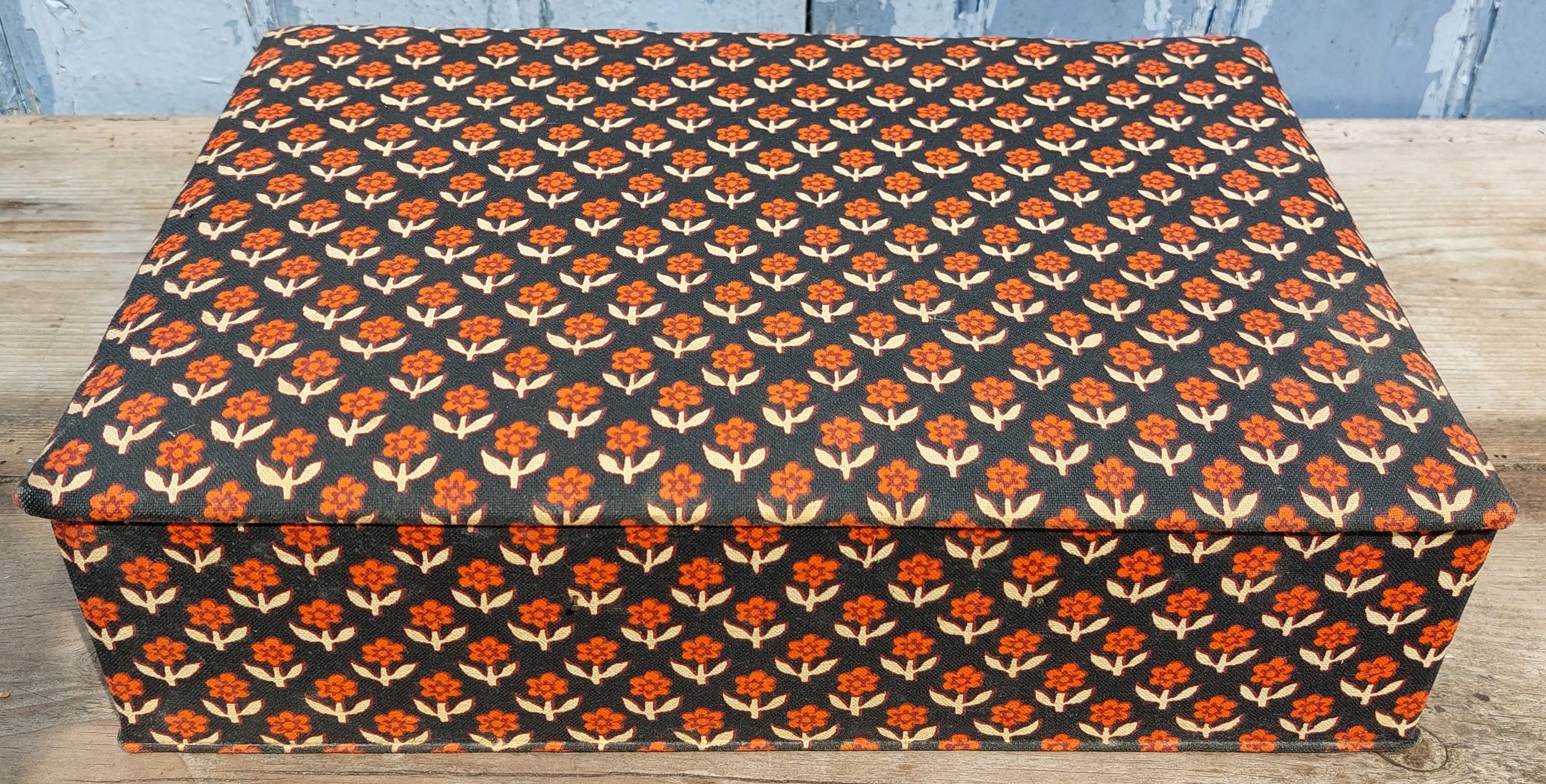 70s fabric storage box