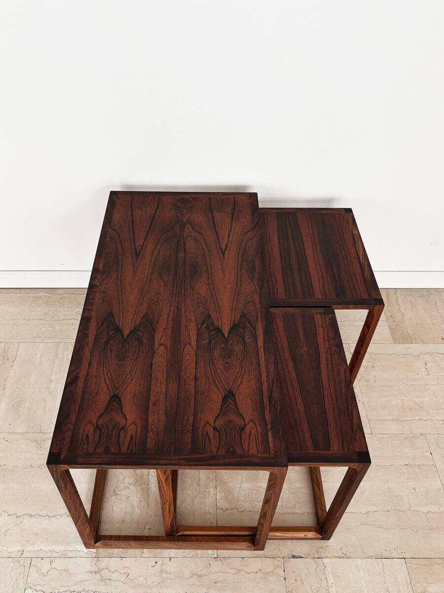 Nesting Tables attributed to Aksel Kjesgaard, Denmark, 1960s, Set of 3