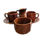 Vintage Polish ceramic breakfast set for two.