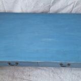 Rectangular blue patinated coffee table