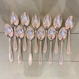 Series of 12 Art Deco table spoons in silver metal