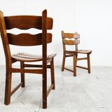 Vintage brutalist dining chairs, set of 4 - 1960s
