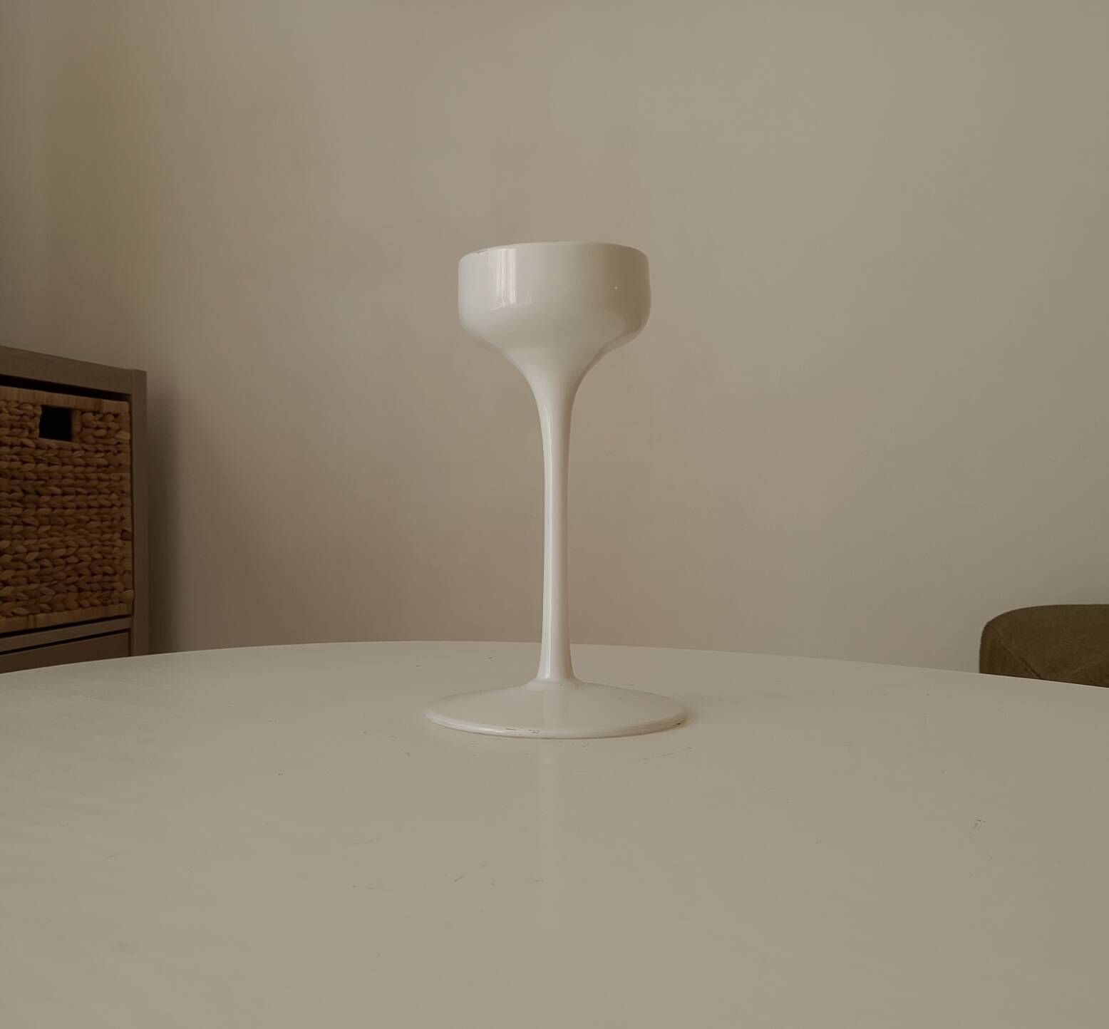 Vintage Scandinavian Ikea candlestick in Opaline.