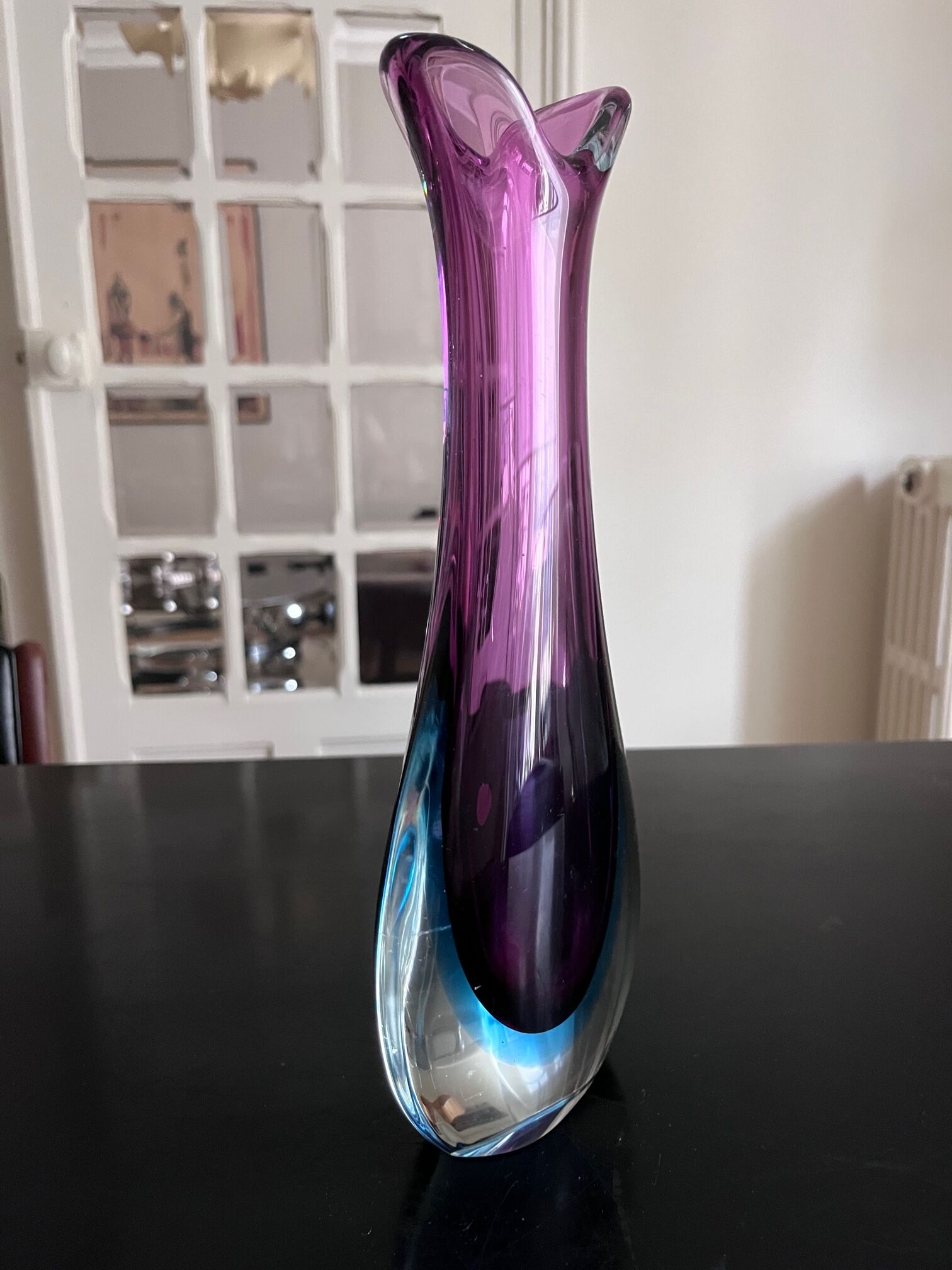 Sommerso vase in Murano glass