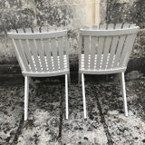 Pair of vintage folding “scissor” armchairs 1950