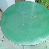 Pretty little folding iron garden table, completely renovated 1980