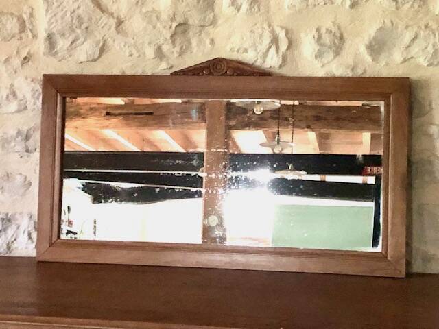 Large Art Deco wooden mirror