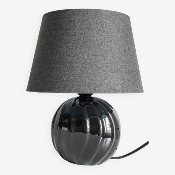 Lampe boule céramique noire vintage