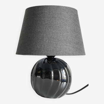 Vintage black ceramic ball lamp