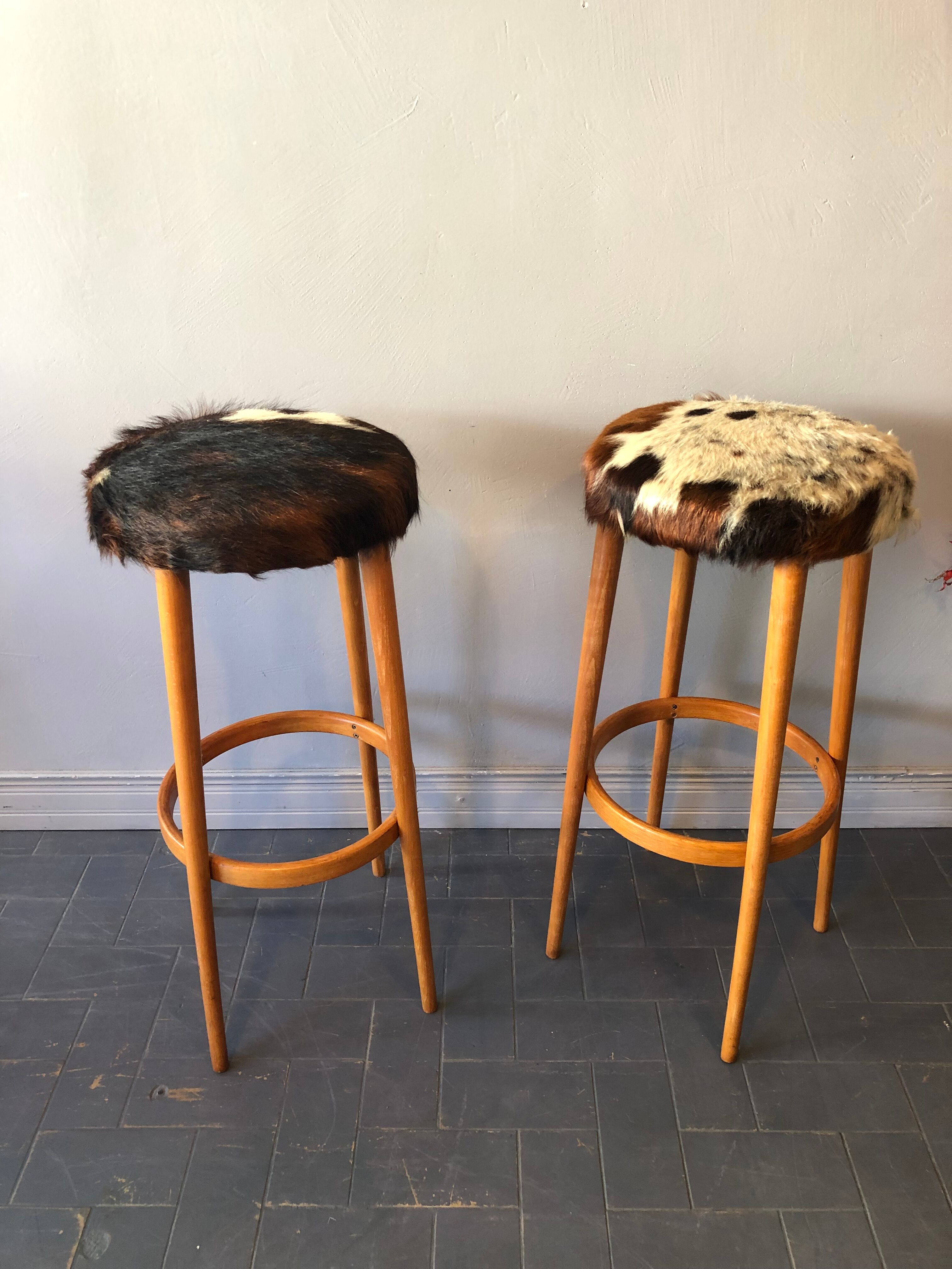 Duo of vintage bar stools