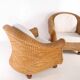 Pair of woven wicker armchairs